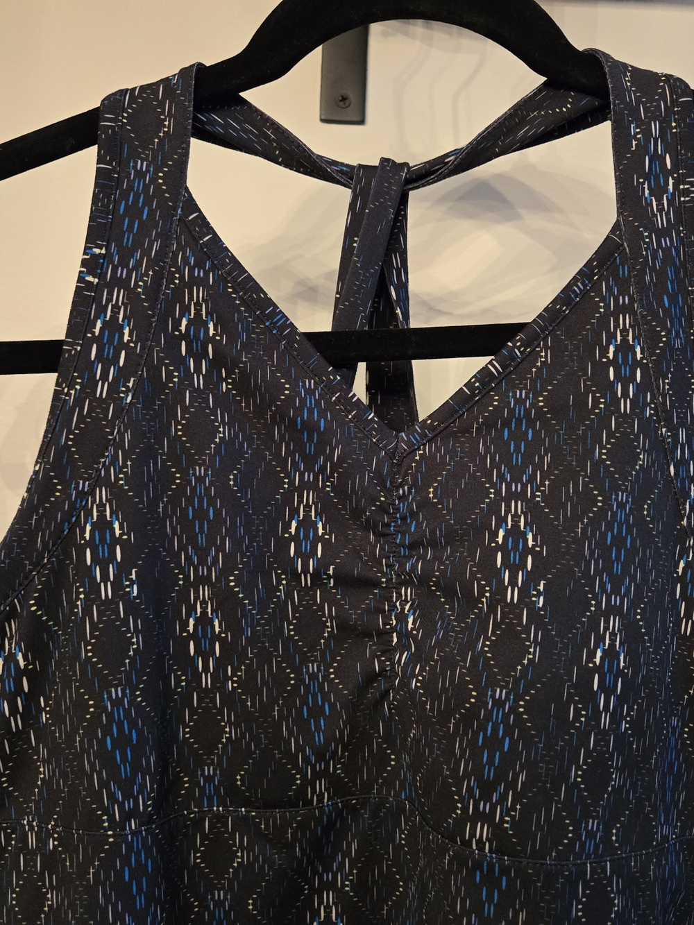 Merrell Navy Blue Patterned, Built-in-Bra, Sporty Dress